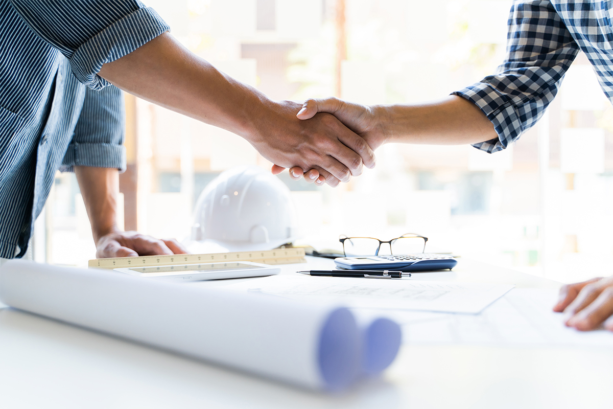 A business handshake